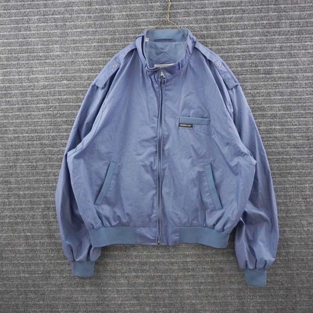 Vintage 80s Members Only Racer Jacket Mens 46 Blue Iconic Epaulets